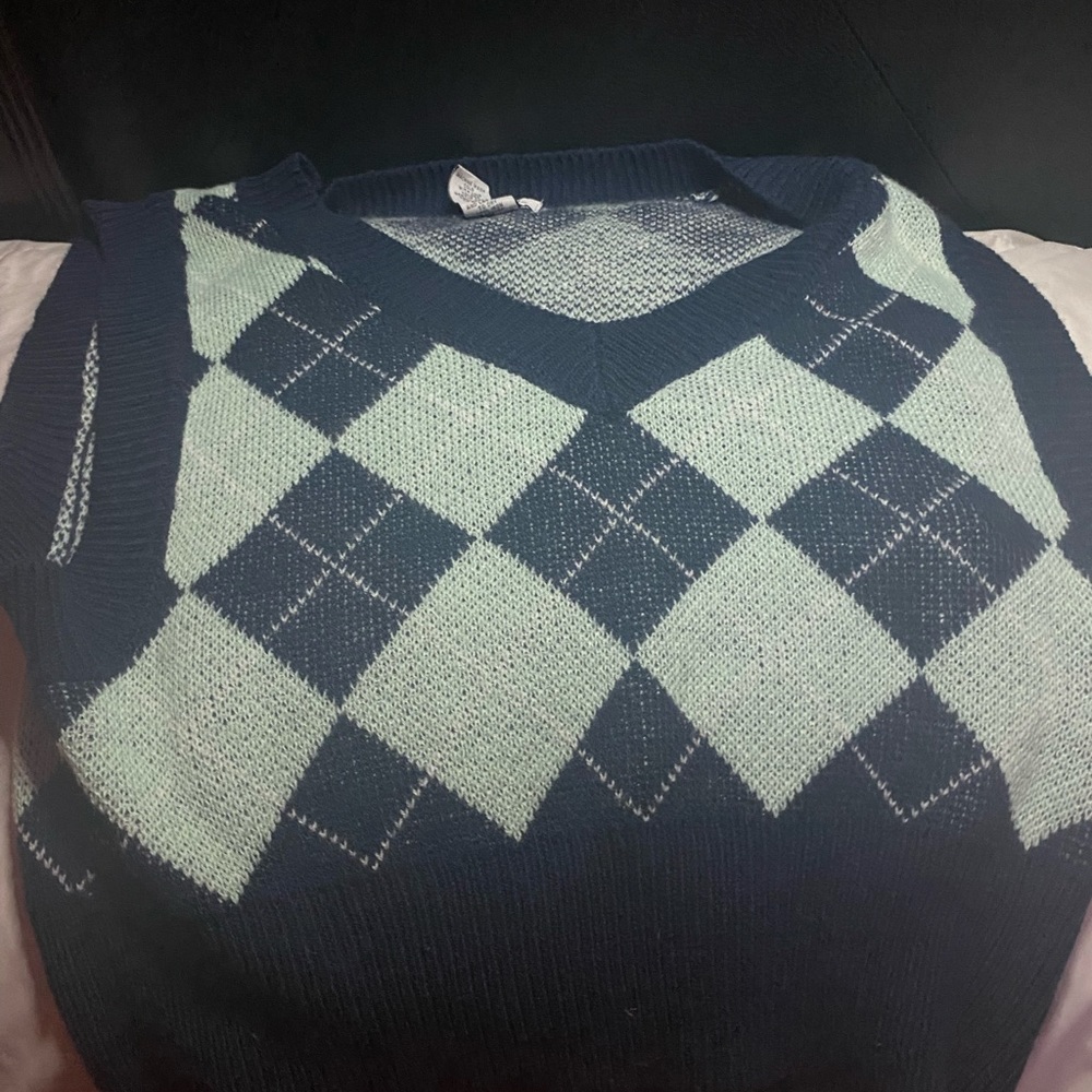 Blue Checkers Vest ( Rue21 brand ) New/not used/ size: L